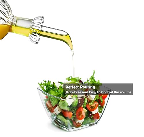 HAIZEEN 10 Oz (300ml) Glass Olive Oil Dispenser Bottle - Non-Drip Spout, Wide Mouth, BPA Free Oil Cruet - View #6