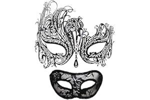 MYMENU Masquerade Mask for Couples Women Metal Rhinestone Venetian Party Evening Prom ball