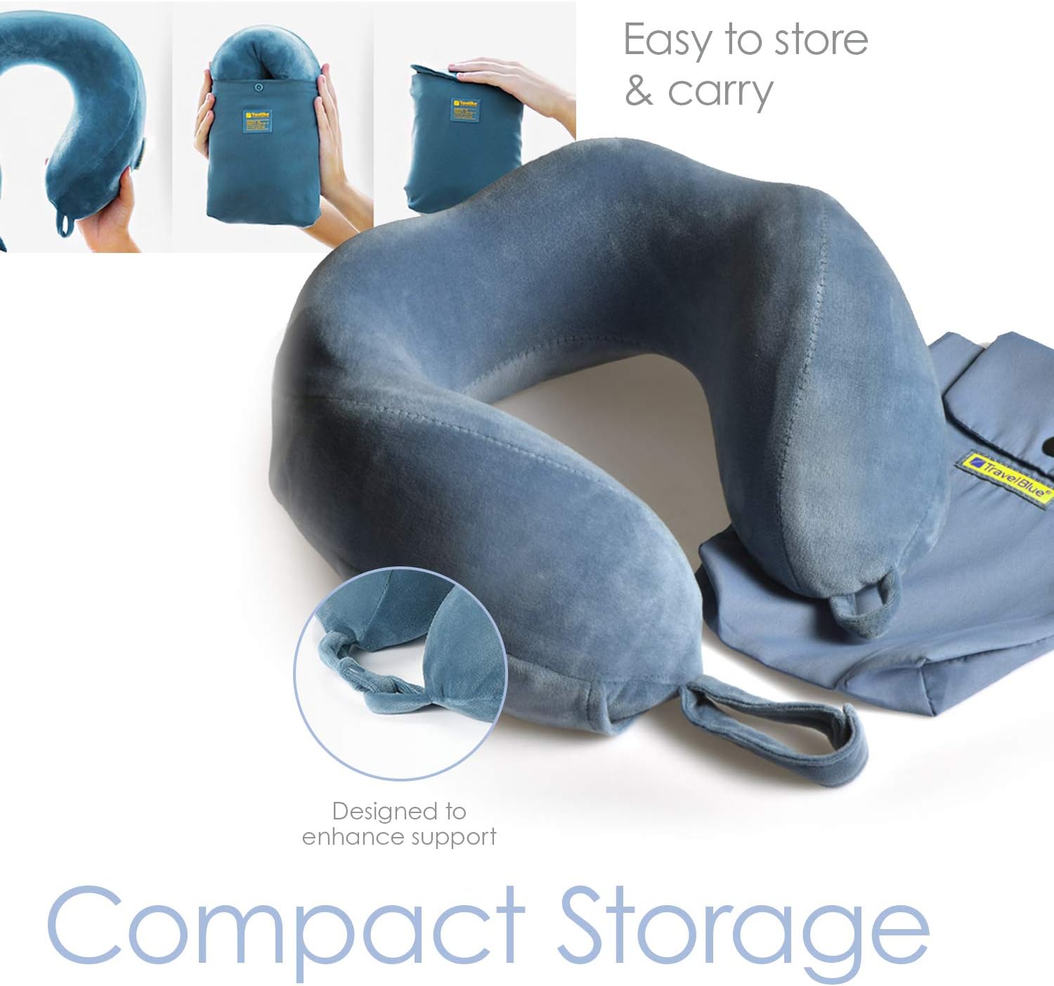 Travel Blue Wider Fit Tranquility Memory Foam Travel Pillow for Airplane Flight Pillow - Image 4