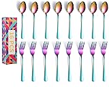 Rainbow Dinner Forks and Spoons Silverware