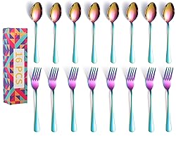 Rainbow Dinner Forks and Spoons Silverware
