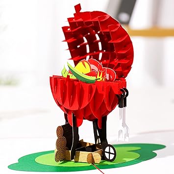Amazon Liif qステーキとグリルpop Upカードカード 3d qポップアップカード Pop Up用途のカード 誕生日 父の日 ありがとう 退職 Thinking Of You q好き 手作りギフト 紙製品 文房具 オフィス用品