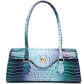 Makcr Joacbv Leather Crocodile Pattern Top Handle Handbag for Women High-value Satchel Tote Purse for Ladies