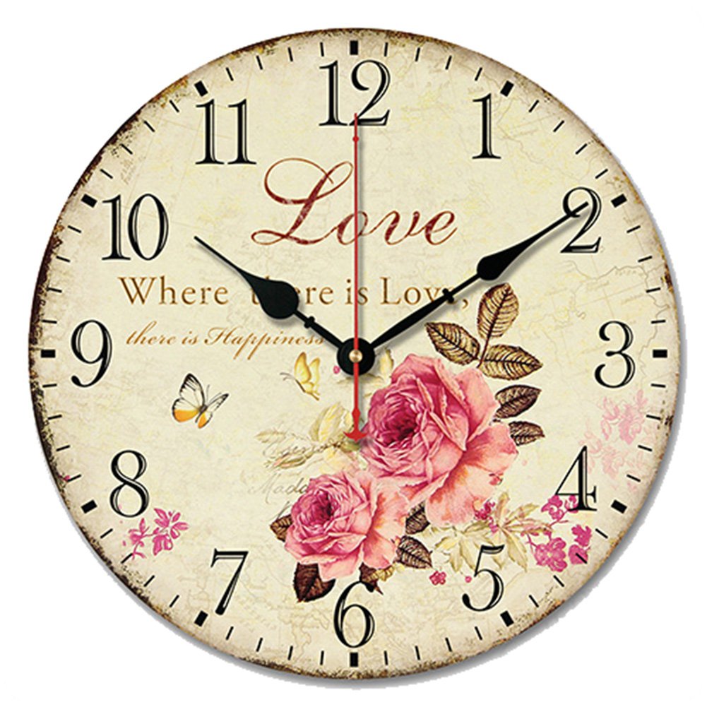 SWHONG Wall Clock Silent Non-ticking 10 Inch/25.4cm,Clocks for Living Room Office Kitchen
