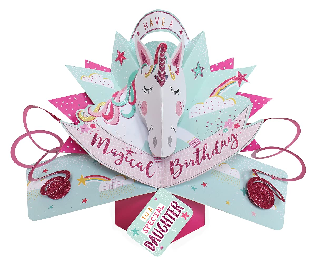 Special Daughter Magical Unicorn Birthday Pop Up Greeting Card 3D Pop-Up Cards POP207MC13