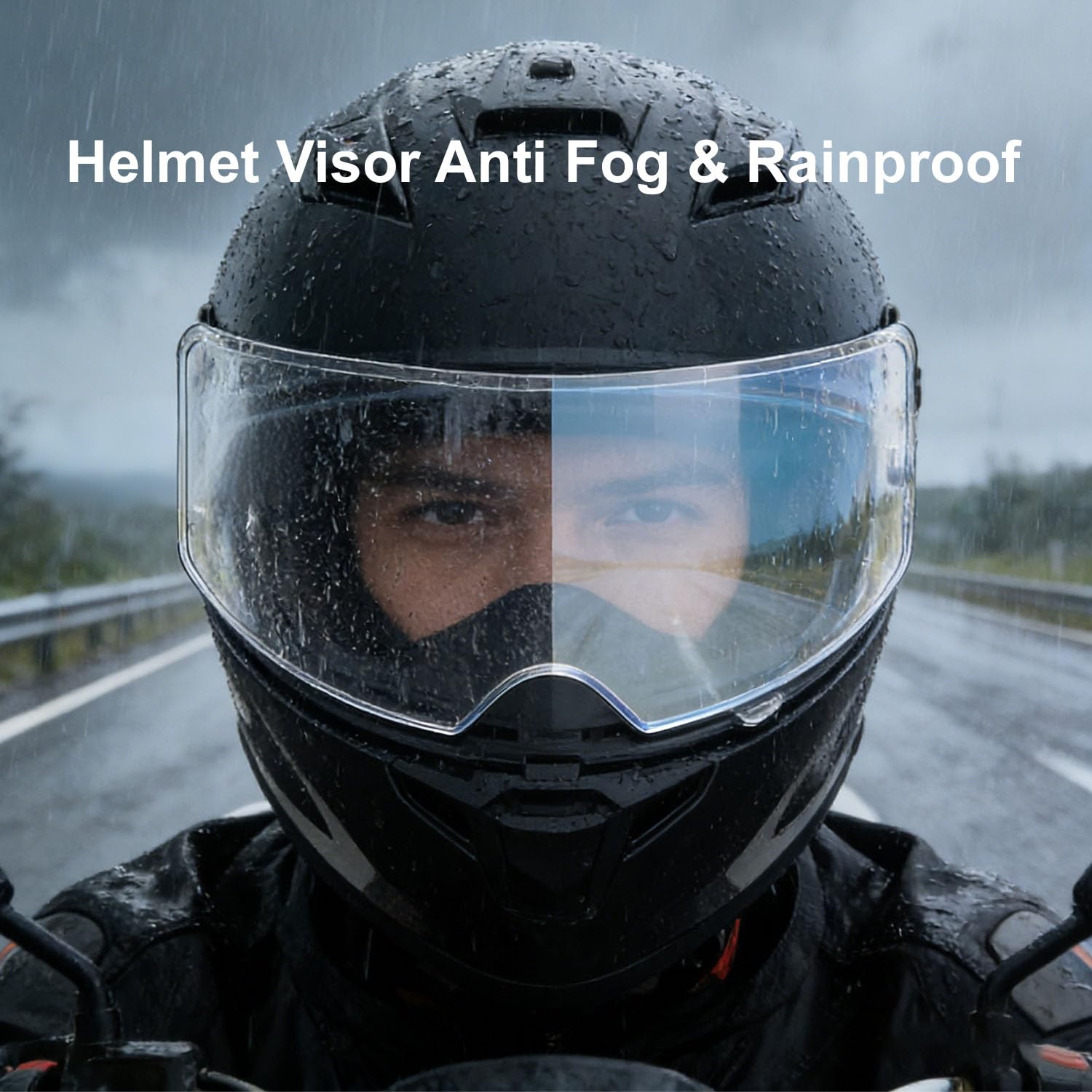 Universal Motorcycle Helmet Visor Anti-Fog Film & Rainproof Film - 2 PCS Large Version for Motorcycle Helmet Lens, Ultra HD Helmet Shield Films, Easy Installation without Glue Residue