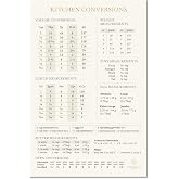 Magnetic Kitchen Conversion Chart, 5.5 x 8.5 inch | Refrigerator Cooking &amp; Baking Measurement Reference Magnet, Liquid Volume, Weight, Oven Temperature, Substitutions