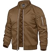 TACVASEN Men's Bomber Jackets Thermal Quilted Jacket Water Resistant Warm Winter Coats