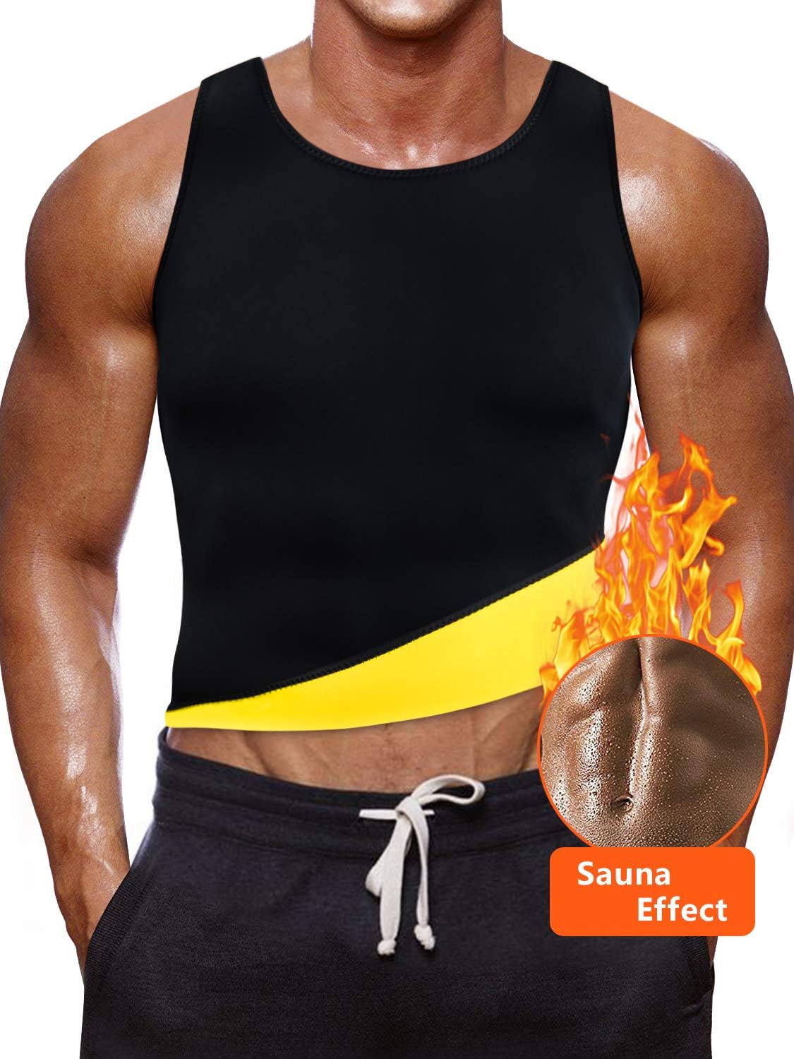 Men Waist Trainer Corset Vest for Weight Loss Hot Neoprene Slimming Body Shaper Sweat Tank Top Sauna Suit Workout Sport Shirt