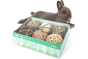 andwe Small Animals Play Balls Rolling Chew Toys & Gnawing Treats for Rabbits Guinea Pigs Chinchilla Bunny Degus - Pet Cage Entertainment Accessories