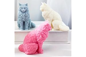 ASAISWO Cat Resin Mold Animal Mold Cat Mold Cat Clay Mold Cat Jewelry Resin Casting Molds Handmade Silicone Mold for Resin Candle Making Molds Craft Supplies 3D Mold Resin Mold Sculpture Mold Resin DIY Mold