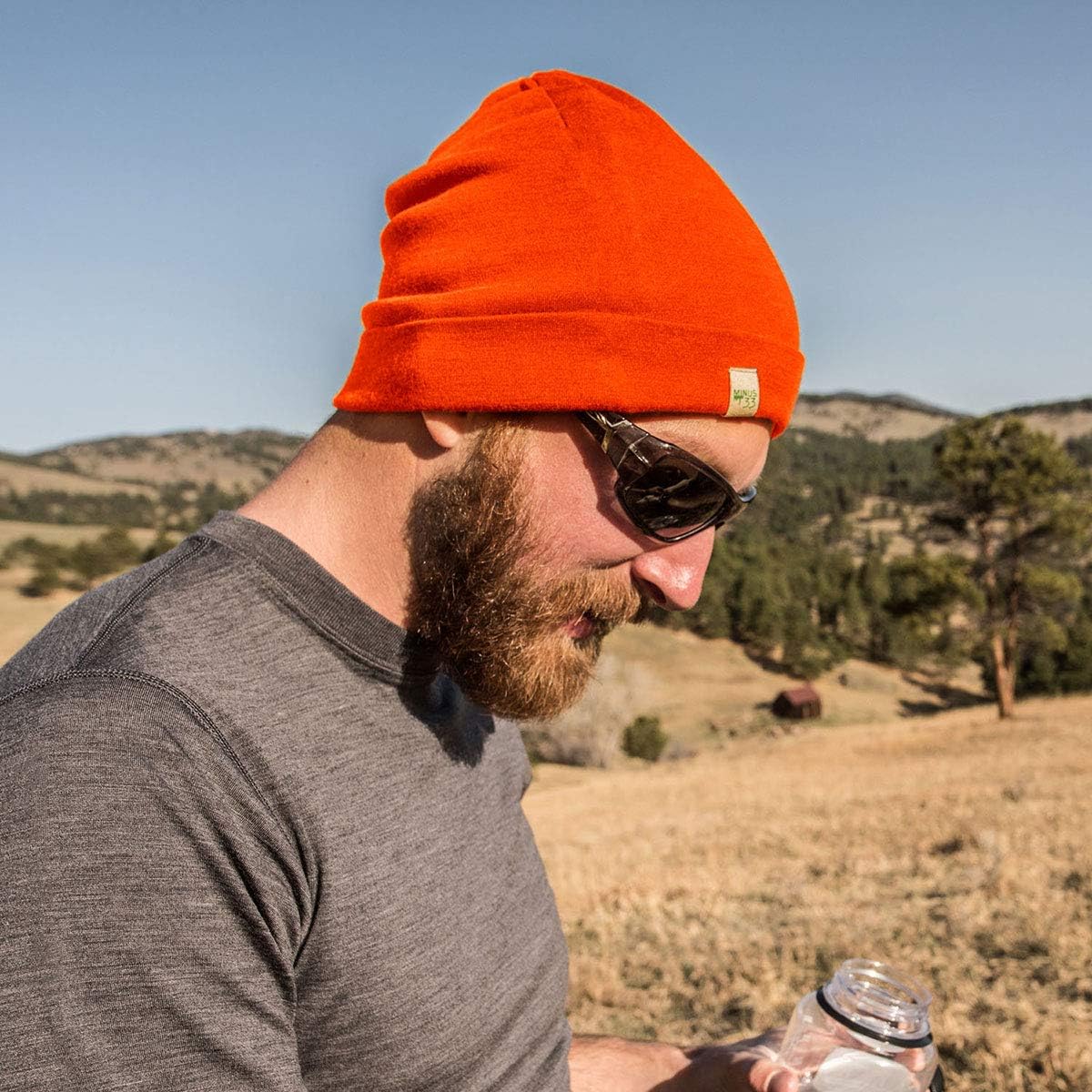 Minus33 Merino Wool Ridge Cuff Beanie Blaze Orange One Size: Clothing