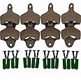 ThreadNanny Set of 8 Open Here Wall Mounted Bottle Openers - Cast Iron Beer Cap Opener Vintage Look Replica Rustic Restaurant & Vintage Iron Home Decor for Home Bartender