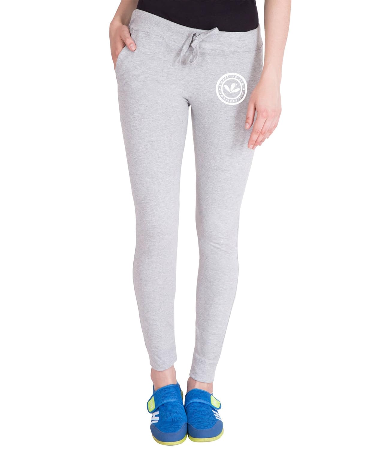 american-elm modish grey cotton printed track for women