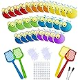 HOOJOJO 28 Fly Cards,4 Fly Swatter, Fly Swatting Games, Sight Words Games, Math Game for Kids, Blank Cards,Erasable, Card 4 I
