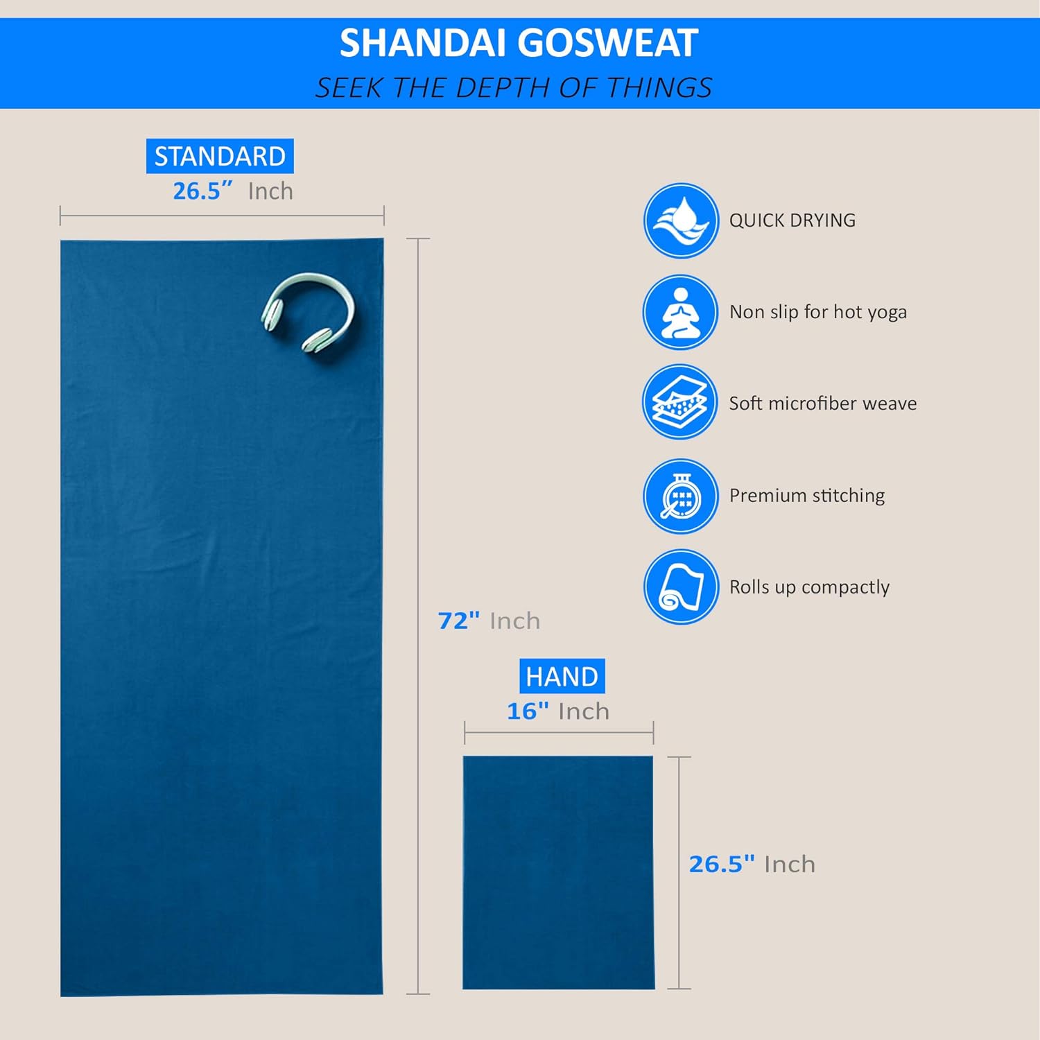 shandali hot yoga towel