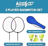 Keehoo KH Badminton Rackets Set for 2 Adults Kids with Shuttles Carry Bag view 2