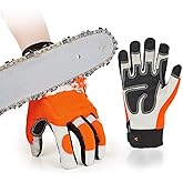 Vgo Chainsaw Gloves, 12-Layer Saw Protection on Left or Both Hands Back,Cow Leather Work Gloves