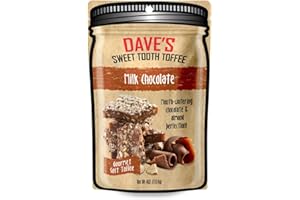 Dave's Sweet Tooth Toffee - Milk Chocolate Toffee (4 oz) - Handmade & Homemade Gourmet Soft Toffee with Real Butter, Real Sugar and Hand-Sliced Almonds, Naturally Gluten-Free