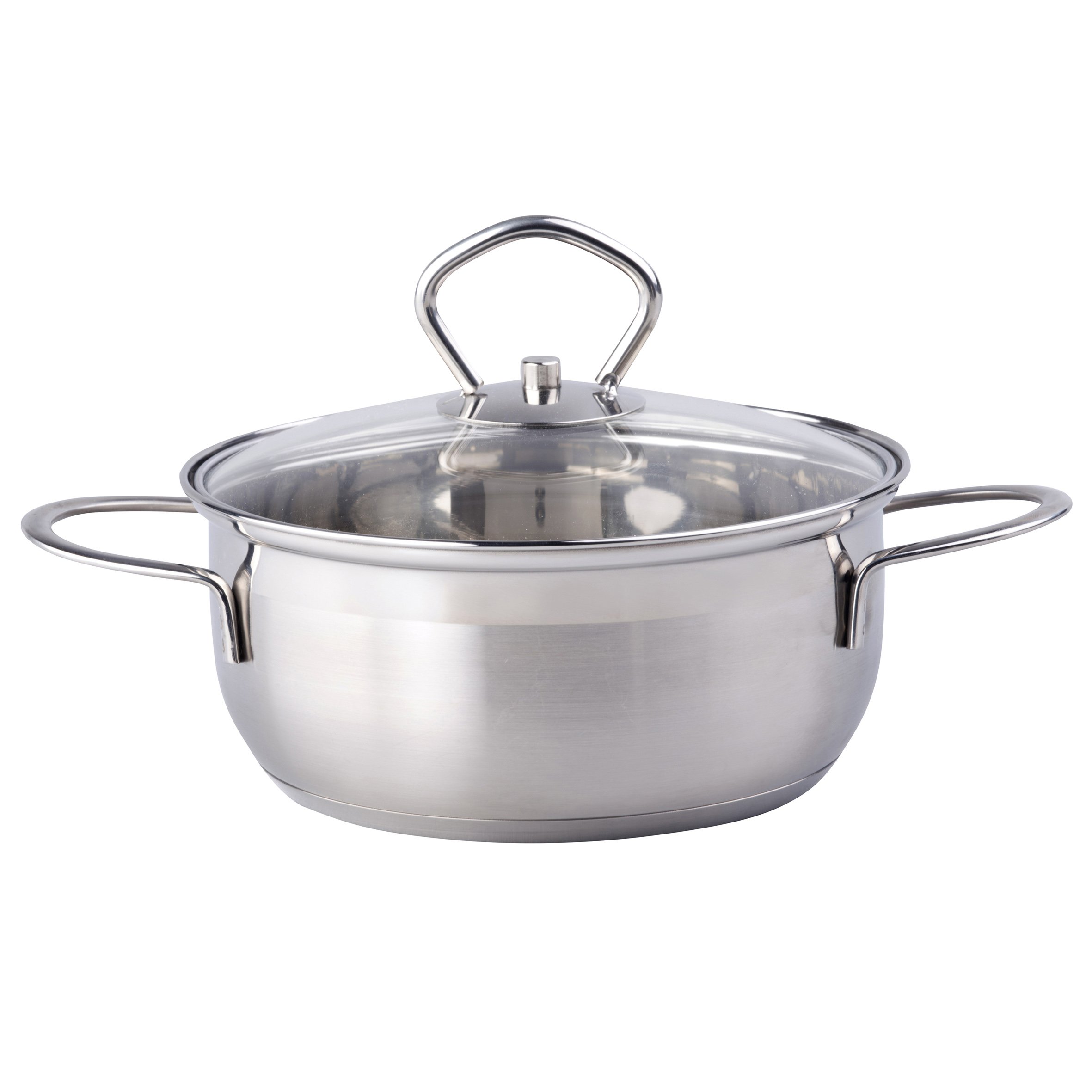 Edco Pan+Glass lid 18x8,5cm SS 2L, Aluminium, Silver, 18 x 8.5 cm