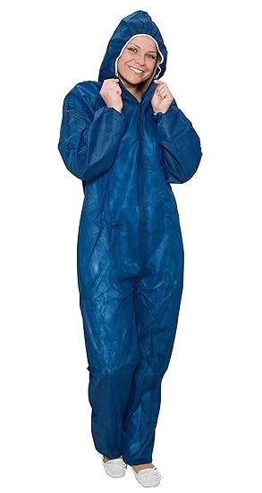 10 x Einweg-Overall Größe XXXL blau - extra stark - Schutzanzug aus PP - Maleroverall - Marke: BICAP