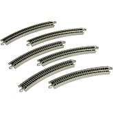 Bachmann Trains 11.25" Radius Curved Track 6Pk NS Rail W/Roadbed N Scale | Snap-Fit E-Z Track, 11.25&rdquo; Radius Curved Track (6/card), Nickel Silver Rail With Gray Roadbed, 44801