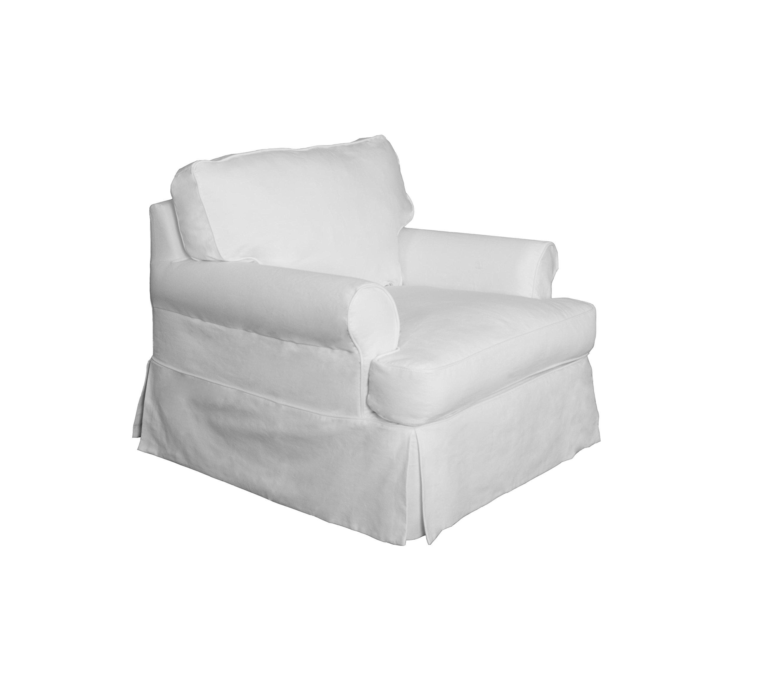 Sunset Trading Horizon Chair and Ottoman SLIPCOVER ONLY ONLY, White