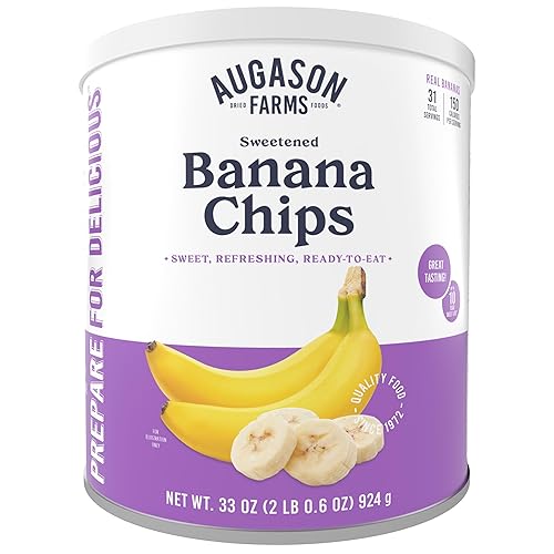 Augason Farms Sweetened Banana Chips Can, Emergency Food Supply, Everyday Meals, 31 Servings (Packaging May Vary)