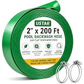 USTAR 2" x 200' Pool Backwash Hose: Pool Drain Hose, Sump Pump Hose with Heavy-Duty 3-Layer, Lightweight, Kink-Resistant for Pool Drain, Irrigation