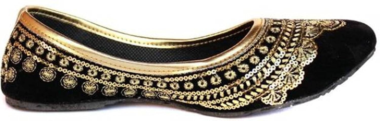 red choice collection black & golden women's bellies or juti