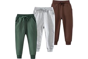 Azalquat Toddler Boys Cotton Jogging Pants, Pull-On Cartoon Picture Sweatpants（1-Pack or 2-Pack）