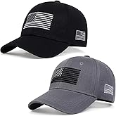 Sodomkt 2 Pcs American Flag Hat,USA Baseball Cap for Men Women,Low Profile USA Army Dad Hat