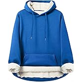 Iwing Mens Heavyweight Fleece Hoodies Sherpa Lined Sweatshirts Oversized Weighted Cotton Warm Thick Hoodie Fall Winter
