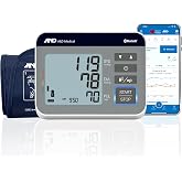 A&amp;D Medical UA-810BLE Bluetooth Blood Pressure Monitor, 2 Users, Wide Cuff | 120 Readings Per User (2), Cuff Leak Movement Detection, iOS 12+ &amp; Android 5+ Compatible, Backlit Display, AC Adapter