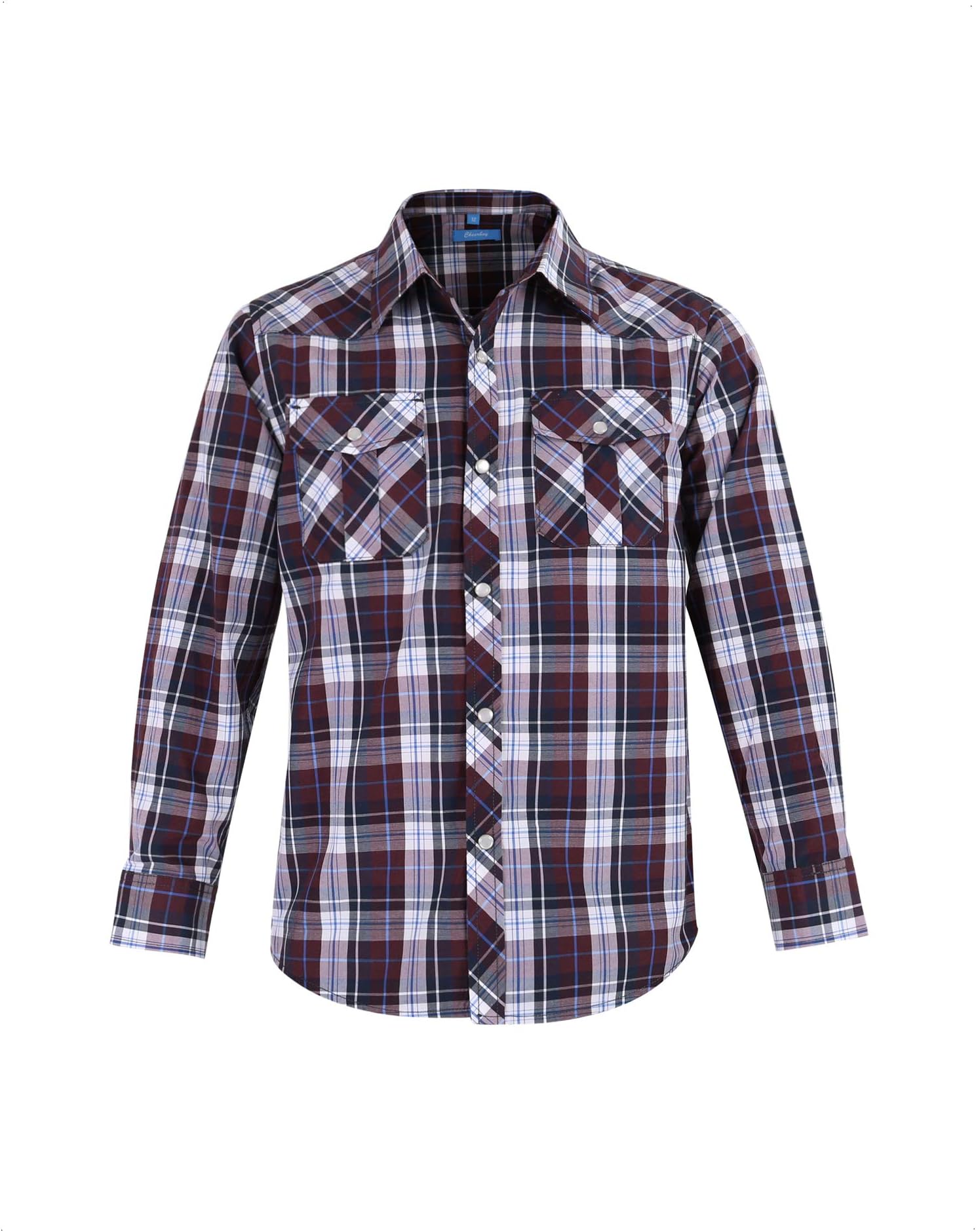 Boy's Toddler Kids Casual Long Sleeve Western Pearl Snap Button Plaid Shirt 4-16 Years