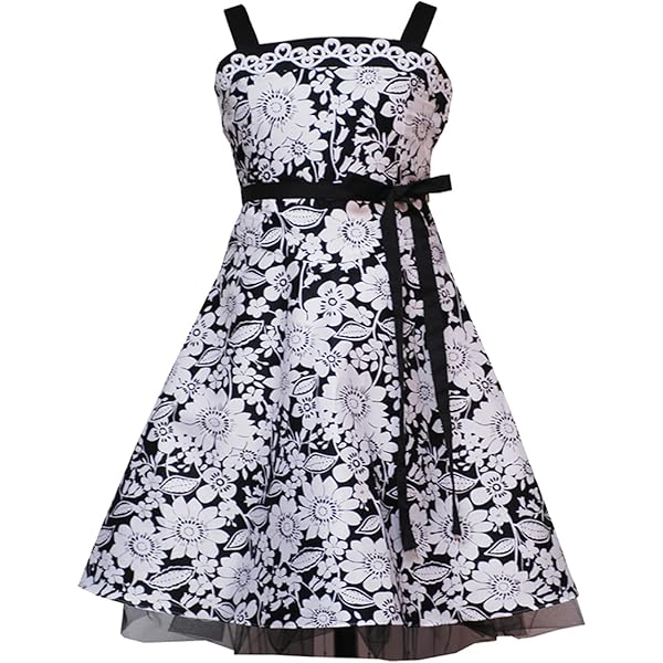Amazon.com: Rare Editions Big Girls Printed Lace Dress, Black/White, 8:  Clothing, Shoes & Jewelry