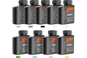 TECBEARS 3D Printer Resin Bundle,405nm UV Curing Standard Resin, Fast Curing 3D Printing Liquid Photopolymer Resin for LCD 3D Printers, Low Shrinkage, High Precision, 333g per Bottle,9 Colors