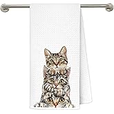 gsgfdshf Tabby Cat Gifts Kitchen Towels 16x24 in, Cat Lovers Mom Owner Gifts, Cute Kitty Kitten Decorative Hand Tea Dish Towels for Bathroom Kitchen