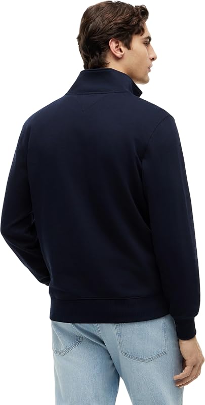 Herren Sweatshirt mit Reißverschluss Essential Terry New mit Stehkragen, Blau (Desert Sky), M