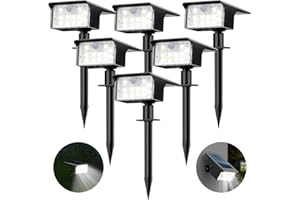 Nipify Solar Spot Lights Outdoor Motion Sensor, [6 Pack/62 LED]3 Modes Solar Landscape Spotlights Outdoor Waterproof, 2-in-1 Solar Lights Outdoor Wall Lights for Yard Garden Patio Pathway, Cool White