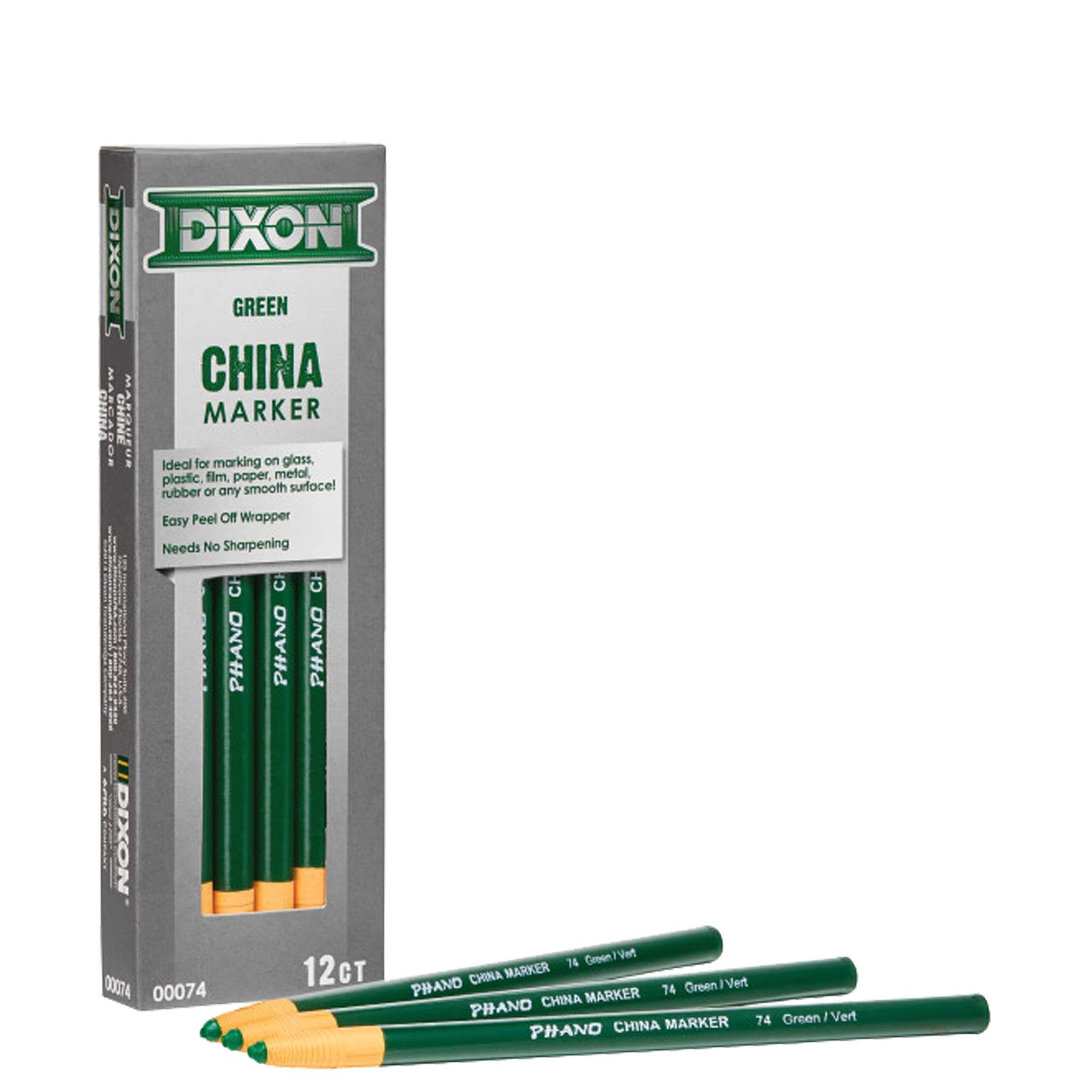 Dixon 74 China Markers - Green (Pack of 12)