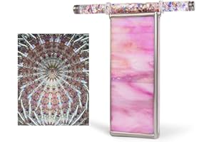 Morlenscope 6" Pink Pearl Seashell Kaleidoscope - with 2 Pieces 6" Glitter Wand,Handmade Tiffany Stained Glass Kaleidoscope for Adults,Classy Gift Box,Special Birthday Gift,Anniversary Wedding Gift