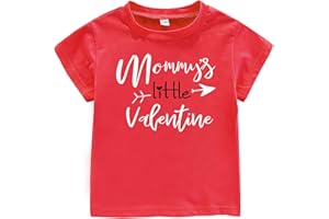 AMMENGBEI Mommy is My Valentine Toddler Baby Short Sleeve Top Kids Valentine’s Day Shirt Outfit