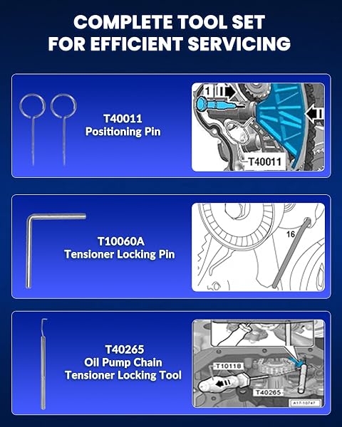 DPTOOL ENGINE CAMSHAFT LOCKING ALIGNMENT TIMING TOOL KIT COMPATIBLE WITH VAG EA888 AUDI VW SKODA 1.8 2.0 TSI TFSI REPLACE T10352 T10368 T40196 T10354 T10060A T40011 T40265 T40267 T40271