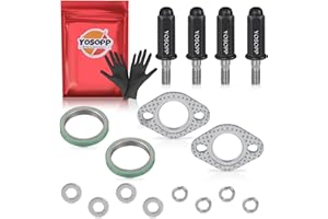 YOSOPP GY6 Exhaust Bolt Nuts Gasket 2pcs for Scooters ATVs - GMB139 Engine - Moped Quad 4 Wheeler - Dune Buggy Go Karts Taotao Sunl Coolster Jonway Roketa Sandrail 50cc 90cc 110cc 125cc 150cc (Black)