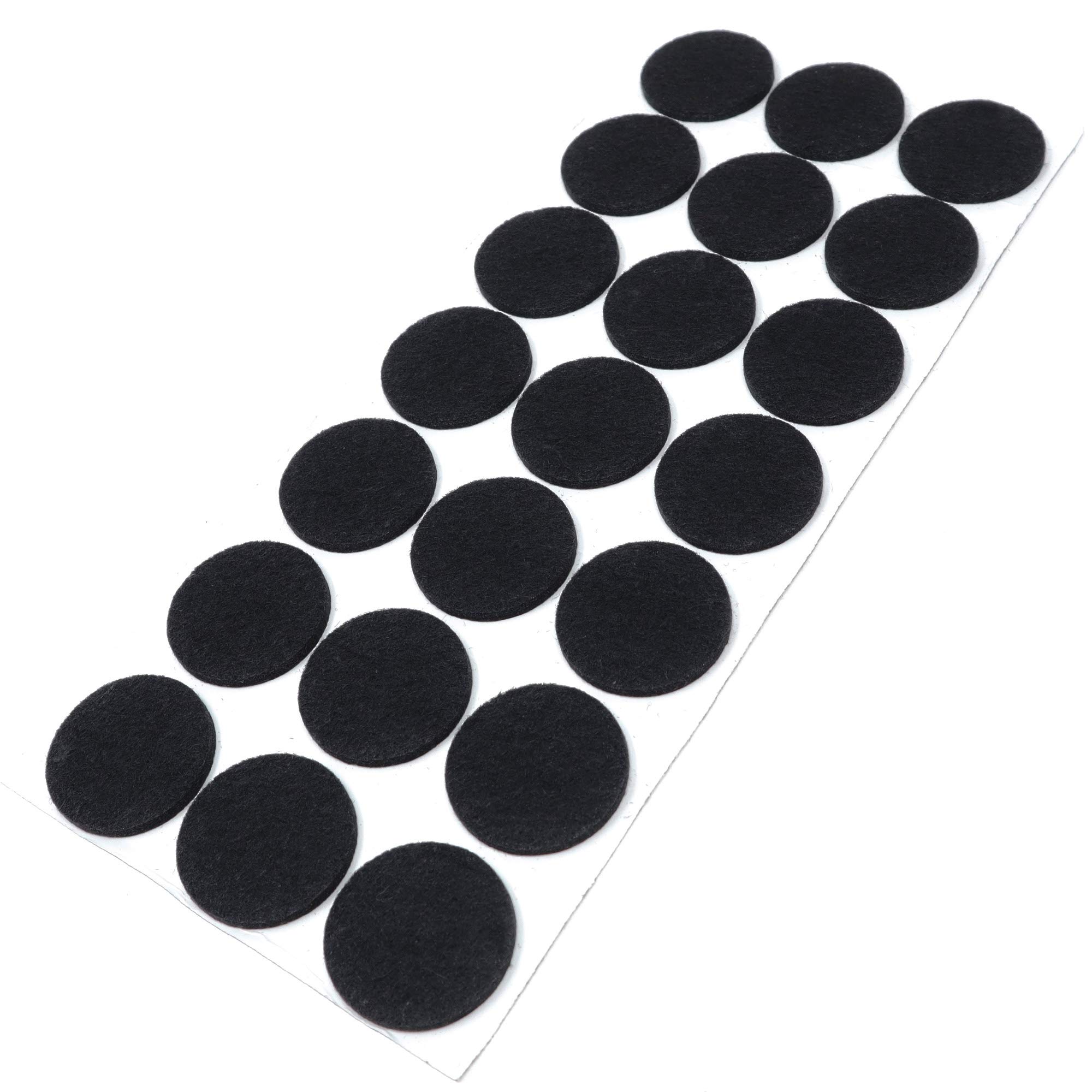 Adsamm® / 21 x self-adhesive felt pads/Black/ø 1.18'' (ø 30 mm) / round / 0.138'' / 3.5 mm thick stick-on furniture felt glides/Furniture & Chair Glides