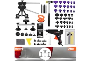 Super PDR Car Dent Remover Puller Kit, 73 PCS Dent Remover Kit with Black Lifter, Adjustable Bridge Puller, Hot Glue Gun for Car Dent Repair, Dent Remover Tool for Car Dents, Hail Damage, Door Ding