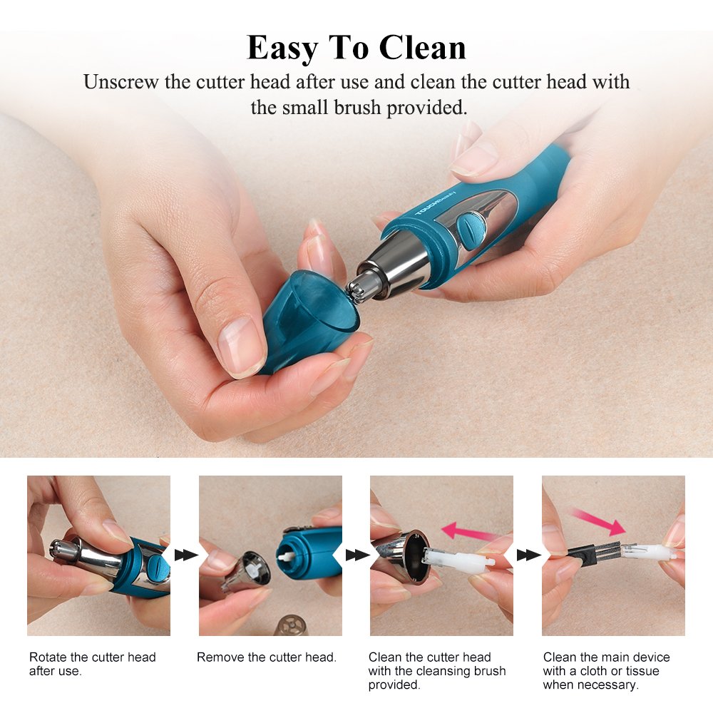 TOUCHBeauty AG-0616B LED Ohren und Nasenhaar Trimmer Elektrischer Haar Groomer(Blau)