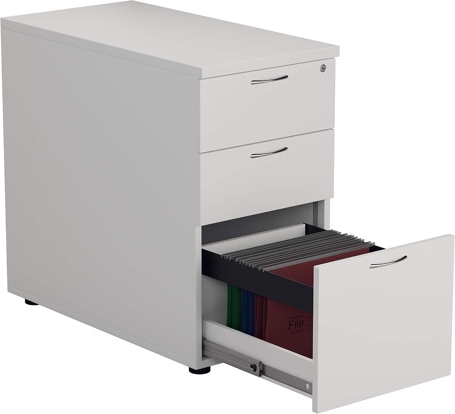 Office Hippo Heavy Duty 3 Drawer Desk High Pedestal, Pre-Assembled, Wood, 80 cm Deep - Image 4