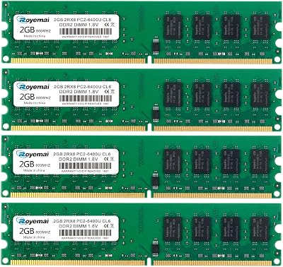 D DUOMEIQI 8GB DDR2 800MHz PC2-6400 RAM 4x2GB Desktop Memory Kit 240 Pin CL6